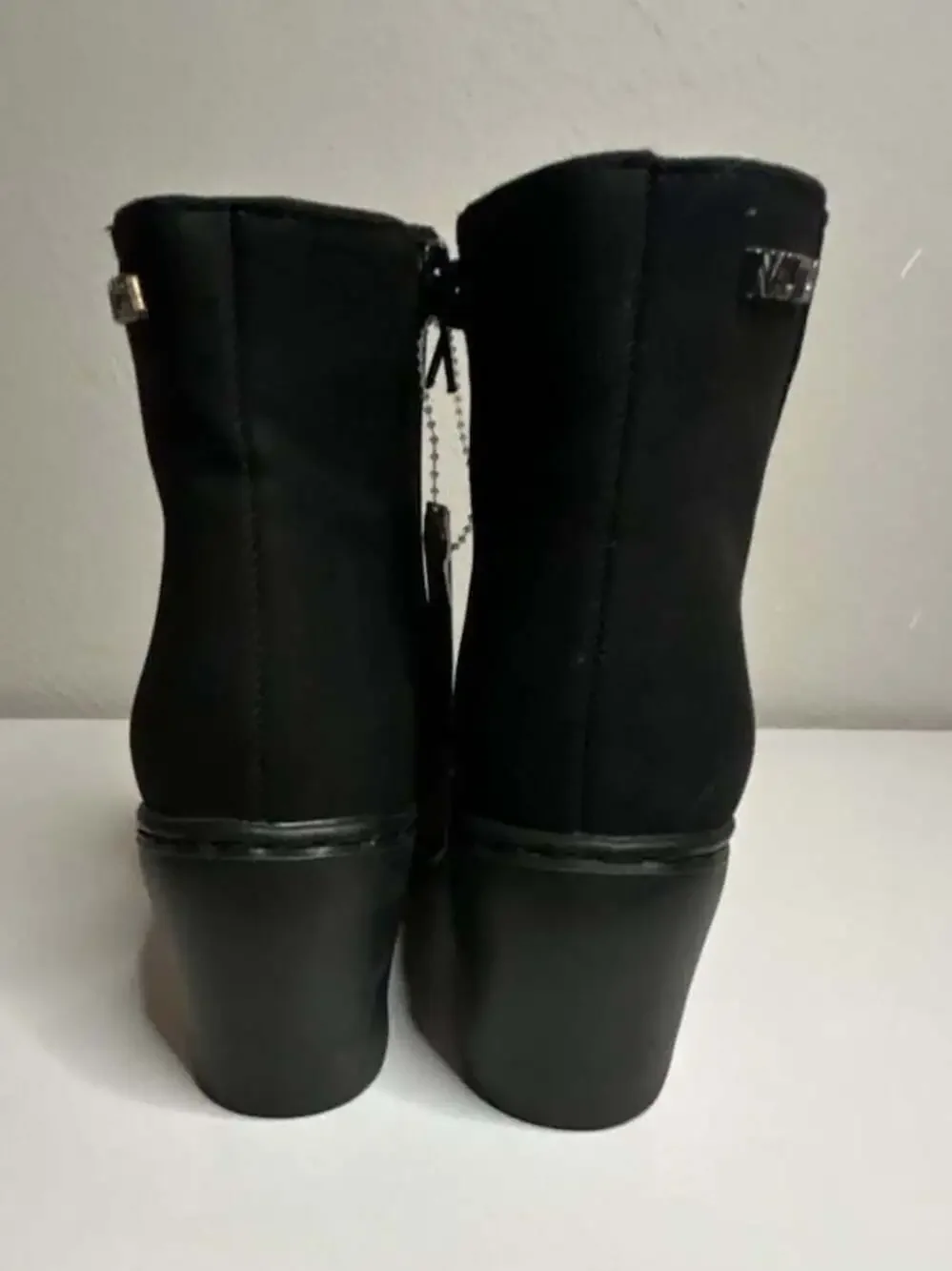 Nautica Laurette Black Wedge Ankle Boots Size 5.5